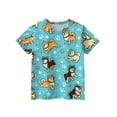thumbnail image 3 of CCRFTGI Cute Tops for Kids Girls Size 10-12 Summer Short Sleeve Animal Print Tee Shirts Trendy Soft Lightweight Tween Girls Trendy Clothes Crew Neck Shirts Sky Blue 7-8 Years, 3 of 4