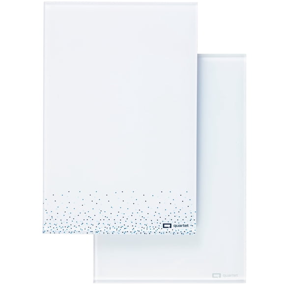 Quartet Glass Desktop Notepad, 9" x 6", Whiteboard, Dry Erase Surface, Dot/White, 2 Pack (GDP96D)