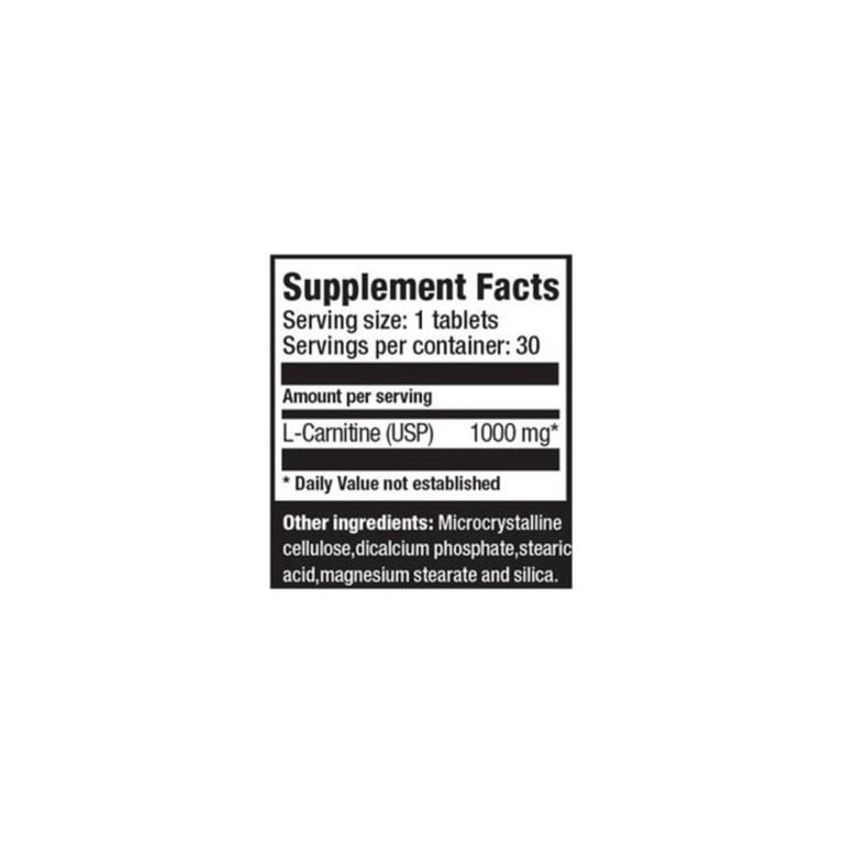 Ultimate Nutrition L-Carnitine Fat Burning Amino Acid Supplement-30 Tablets  - Walmart.com