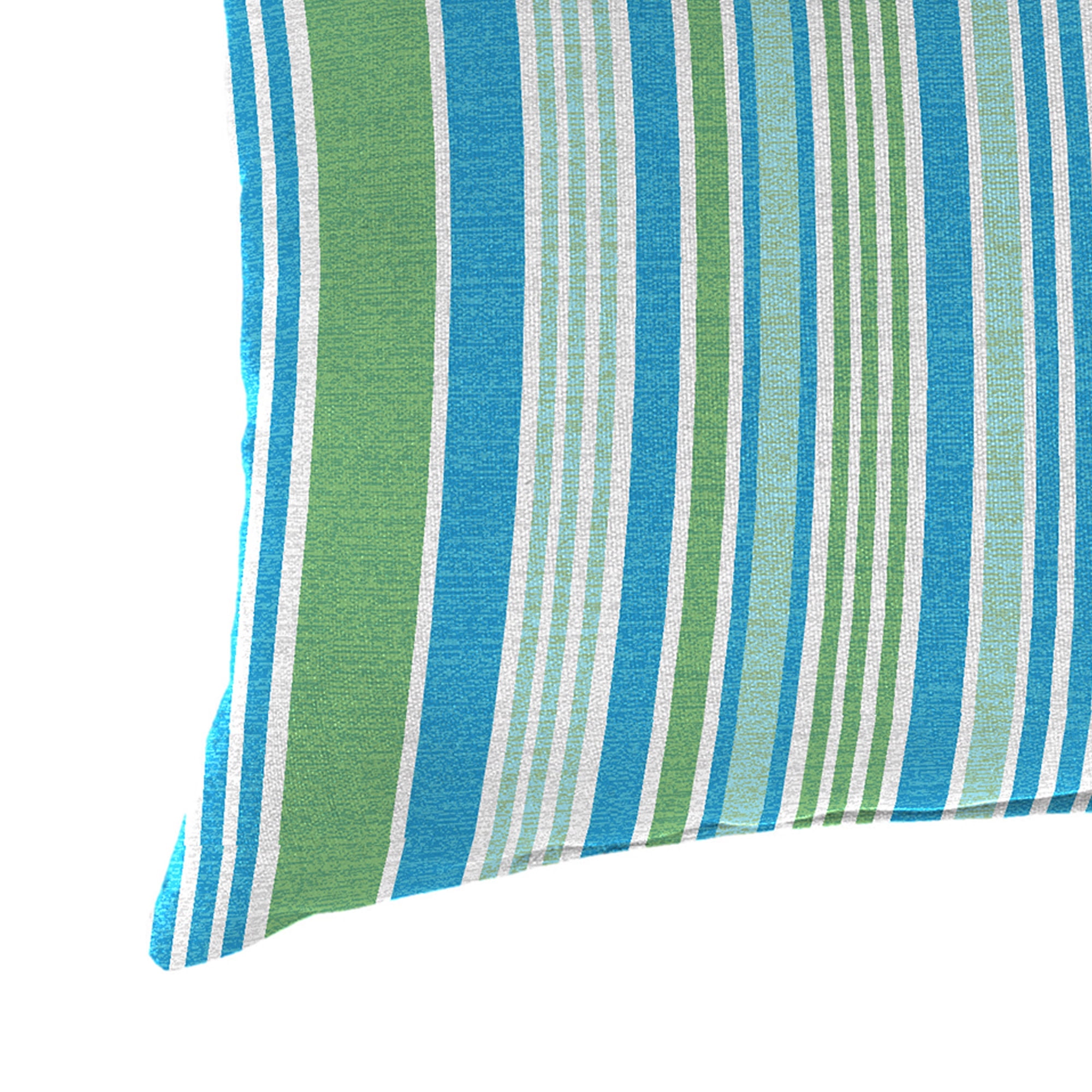 Jordan Manufacturing 12" x 18" Ferb Turquoise and Green Stripe Rectangular Outdoor Lumbar Throw Pillow (2 Pack)