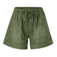 thumbnail image 3 of Vedolay Shorts for Women Womens 2023 Casual Summer Ruffle Elastic High Waisted Smocked Shorts Pants,Green 4XL, 3 of 4