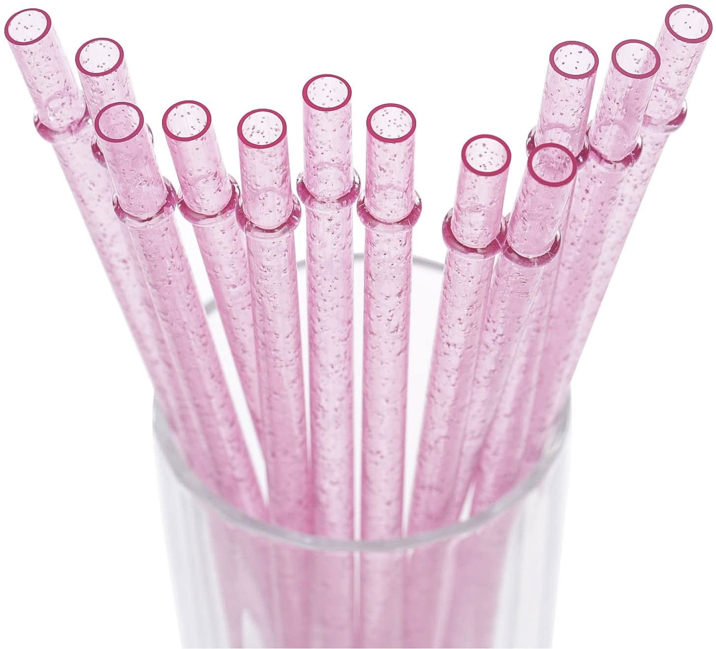 DAKOUFISH 9 Inch Glitter Reusable Tritan Drinking Straws for 16 oz & 20