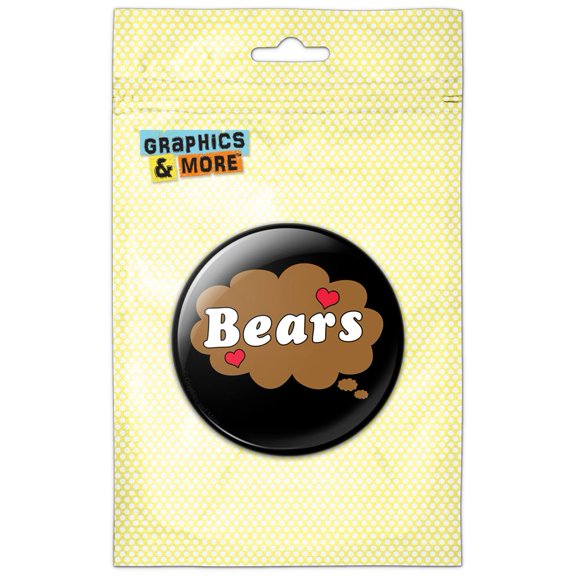 Dreaming of Bears Brown Pinback Button Pin Badge