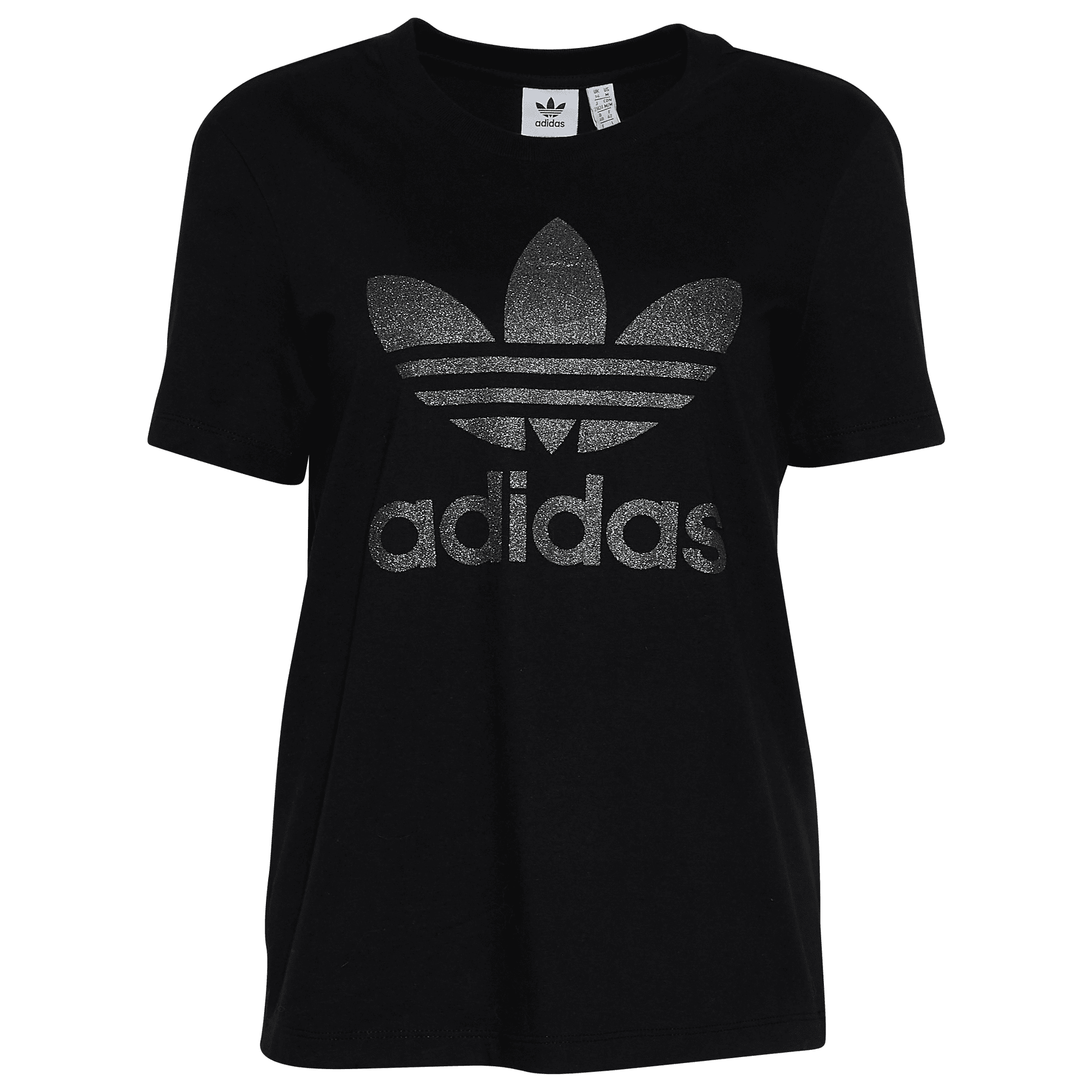 Adidas Women's Clothing - Glitter Trefoil T-Shirt, Black, Size M -  Walmart.com
