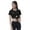 Dark Gray, variant on Women Front Knot Crop Top Short Sleeve Round Neck Tee Shirt Knotted Tops