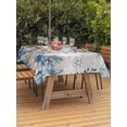 thumbnail image 3 of Outdoor Tablecloth with Umbrella Hole for Patio/Picnic/Party/Camping, Blue Crab Coastal Waterproof Table Cloth Rectangle Table Cover Washable, Beach Starfish Nautical Coral Vintage (60"x 102"), 3 of 8
