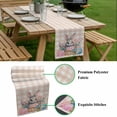 thumbnail image 3 of Easter Bunny Table Runner 13x36 inch Rabbits Eggs Pink Flower in Basket Orange Plaid Cotton Linen Dining Table Runner Ideal for Dresser Kitchen Coffee Tables - Machine Washable, 3 of 9