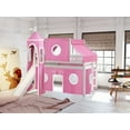 thumbnail image 6 of JACKPOT Solid Wood Prince & Princess Low Loft Twin Bed in White/Pink, 6 of 6