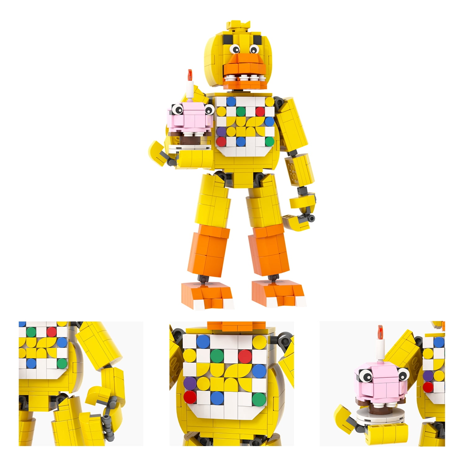 MOOXI Five Nights Chica Action Figures Building Blocks Toys,FNAF Classic Horror Game Building Set,Halloween Birthday Gifts for Boys and Girls(533pcs)
