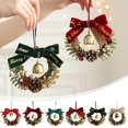 thumbnail image 1 of Pendiente de Navidad Arco Bells Flor Anillo Acolchado - Grifo para Puerta Adornos Navideños, Pendiente de Árbol Navideño Conino Vines Arco, Adornos de Pared para Exterior, Navidad Jingle Bell Flower, 1 of 8