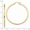 thumbnail image 2 of 14K Gold Square Tube Hoop Earrings Polished Jewelry, 2 of 4