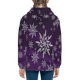 thumbnail image 4 of Kll Unisex Kids Boys Girls Hooded Pocket Pullover Hoodies-Snowflake Gradient Purple, 4 of 9