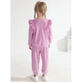 thumbnail image 3 of Girls Fall Clothes Sets Kids Casual Long Sleeve Tops + Pants Sweatsuit 2Pcs Tracksuit Outfits, Size 2-10 Years Old, 3 of 8