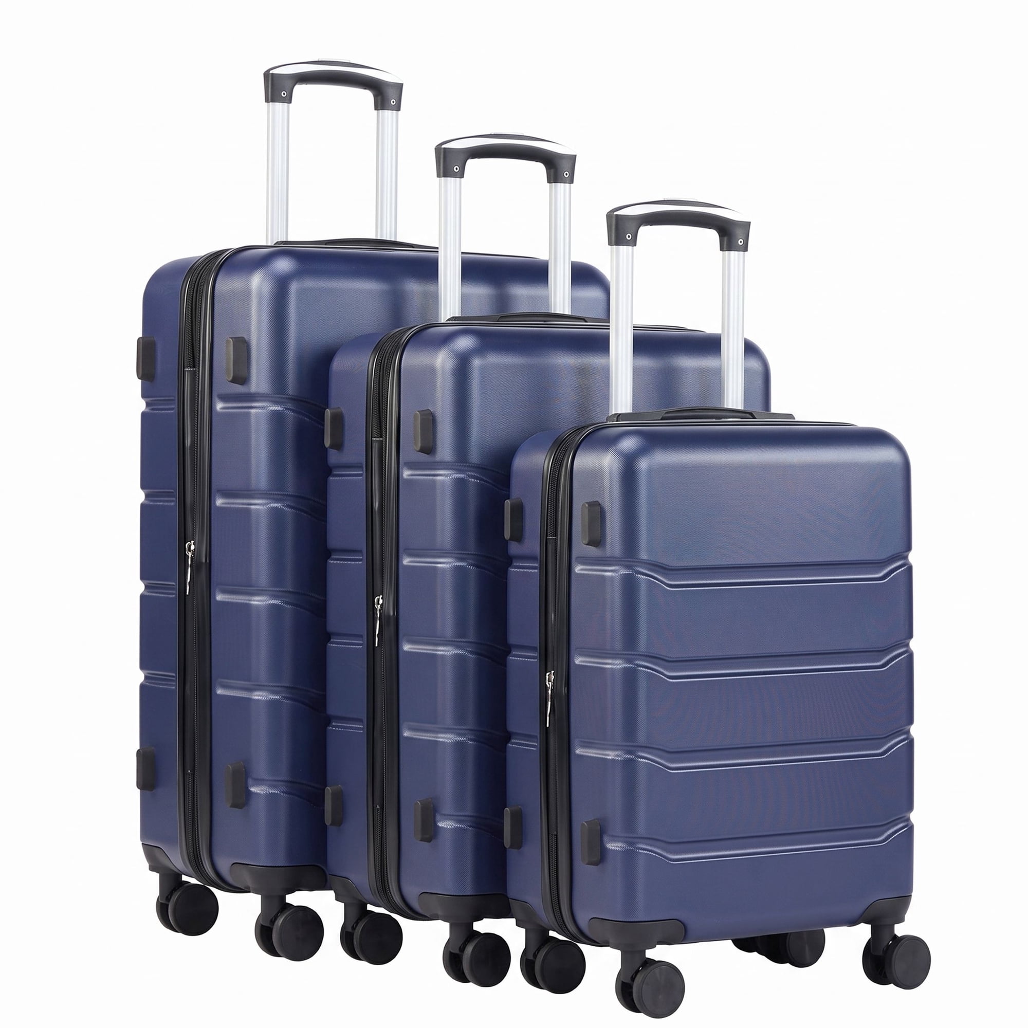 GIANNA Set of 3 Hardside Luggage, Expandable Rolling Luggage with TSA Lock and Spinner Wheels, Blue