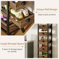 thumbnail image 6 of Tribesigns Wood Fruit and Vegetable Storage Rack Set of 2, 5-Tier Narrow Snack Stand Fruit Basket Kitchen Stand, Rustic Brown and Black, 6 of 7
