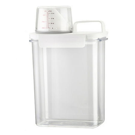 

Transparent Separate Canning Detergent Box with Lid and Handle for Bead Pet Food Laundry Room