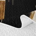 thumbnail image 5 of Castle Fairy Mid Century Geometric Block Quilt Full 3-Piece,Vintage Vertical Streak Full Bedspread Sets,Black Gold Cream,1 Coverlet and 2 Pillowcases, 5 of 7