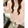 thumbnail image 3 of Pajama Autumn and Winter Brushed German Velvet Warm Long-sleeved Trousers Round Neck Pink Pattern Home Wear Set, 3 of 11