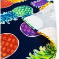 thumbnail image 2 of Colorful Pineapples Navy Beach Towel 30" x 60" 100% Cotton, 2 of 3