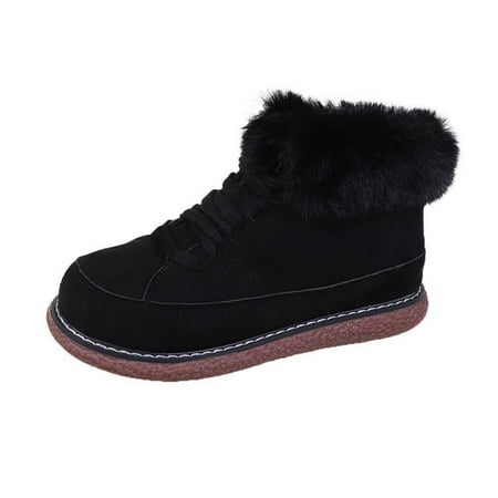 

Fesfesfes Chelsea Boots Women Winter Casual Warm And Thick Color Non-slip Snow Boots 35(US:4.5)