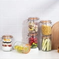 thumbnail image 6 of 32 Oz Glass Mason Jars with Airtight Lids 6 Pack, Wide Mouth Canning Jars with Clip Top Lids for Kitchen Storage Pickling Salad Jams Coffee Beans, 6 of 7