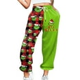thumbnail image 2 of Christmas Pants for Women High Waisted Baggy 2024 Cinch Bottom Sweatpants Gym Jogger Holiday Petite Lounge Pants 01-Army Green L, 2 of 4
