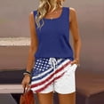 thumbnail image 2 of Iaqnaocc 2 Piece Sets for Women 250 Anniversary Usa Flag Flag Square Neck Sleeveless Tank Top and Drawstring Shorts Summer American Flag Stars Striped Lounge Sets for Women Dark Blue S, 2 of 6