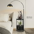 thumbnail image 3 of Modern Black Arched Floor Mount Lamp Iron Glass Adjustable Light for Living Room Bedroom, 3 of 24