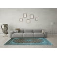 thumbnail image 3 of Ahgly Company Indoor Rectangle Medallion Light Blue Traditional Area Rugs, 8' x 12', 3 of 4