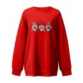 thumbnail image 4 of Moda mujer estampado o-cuello pulóver Tops manga larga cómoda blusa sudadera Pompotops  gfhjh15992, 4 of 4