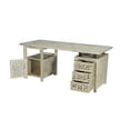 thumbnail image 2 of Taran Designs Fillian 3-drawer 1-door Floral Carved Solid Wood Desk in Gray, 2 of 7