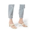 thumbnail image 5 of Women's Square Toe Heels for Women Braided Open Toe Two Strap Slip on Heels Chunky Mules Sandals Party Wedding Dress Dating Pumps Shoes, 5 of 5