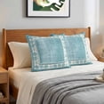 thumbnail image 6 of Pillow Covers 24x24 Set of 2, Teal Green Beach Coastal Throw Pillow Covers Decorative Couch Cushion Cover, Summer Nautical Starfish Shell Coral Vintage Microfiber Soft Pillowcases for Bed Sofa, 6 of 9