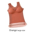 thumbnail image 3 of Winter Autumn Women Lace V-neck Collar Warm Underwear Chinlon Lingerie Simple Design Base Layer Vest Bottoming Tops Clothes Orange 65-87.5kg, 3 of 10