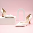 thumbnail image 2 of JENN ARDOR Women's Low Kitten Heels Pointed Closed Toe Wedding Party D'Orsay Work Pumps, 2 of 4