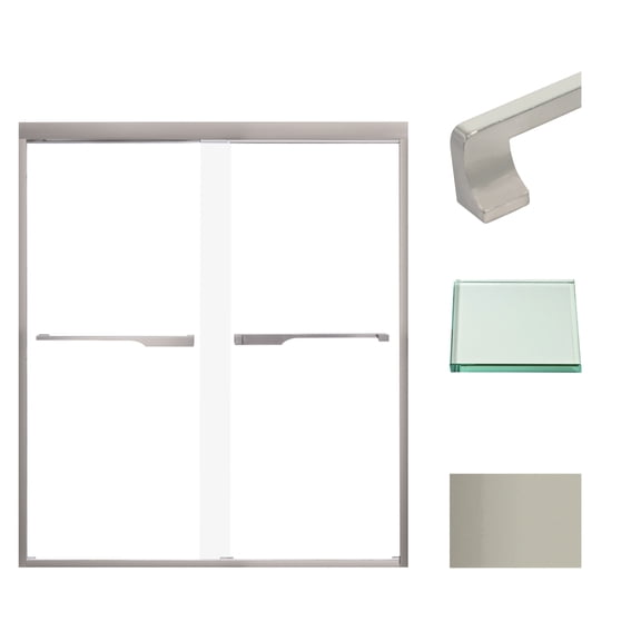 Transolid Fbpt606608c-J 66" High X 59" Wide Bypass Frameless Shower Door - Brushed