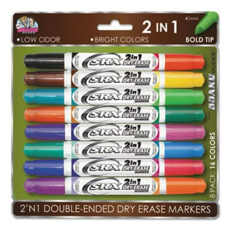 Board Dudes Dry Erase Double Ended Markers, 8 Count