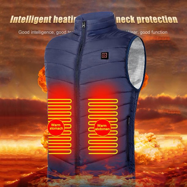 Chaleco calefactor Chaqueta térmica inteligente Moda Hombres Inteligentes Carga USB Ropa de abrigo FLhrweasw Nuevo