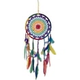 thumbnail image 2 of OMA Rainbow Chakra Dream Catcher Multi Color Boho Hippie Style Dreamcatcher Wall Hanging Decor Hand Crafted - 30" Long x 7" Diameter (Rainbow), 2 of 3