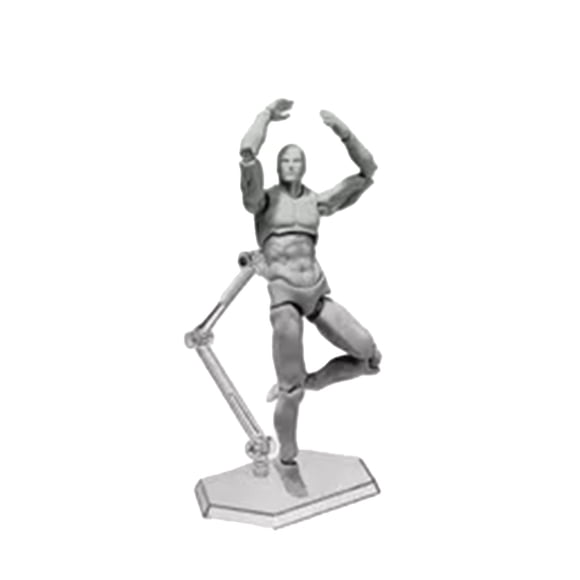 Figura de acción cuerpo poses personalizables PVC duradero móvil maniquí de dibujo ampliamente utilizado para oficina familiar hombre gris