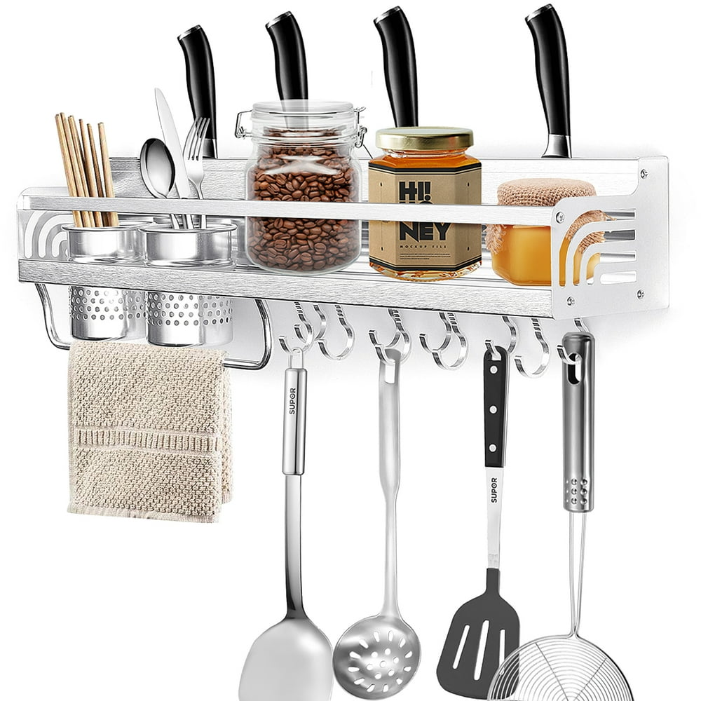 Wall Mount Pots&Lids Hanging Rack Pot Rack Organizer Kitchen Cooking