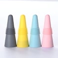 thumbnail image 1 of 4 piezas, tapones para vino, tapones para botellas de vino, tapones reutilizables para botellas de vino, tapón de silicona multicolor para botellas de vidrio, 1 of 5