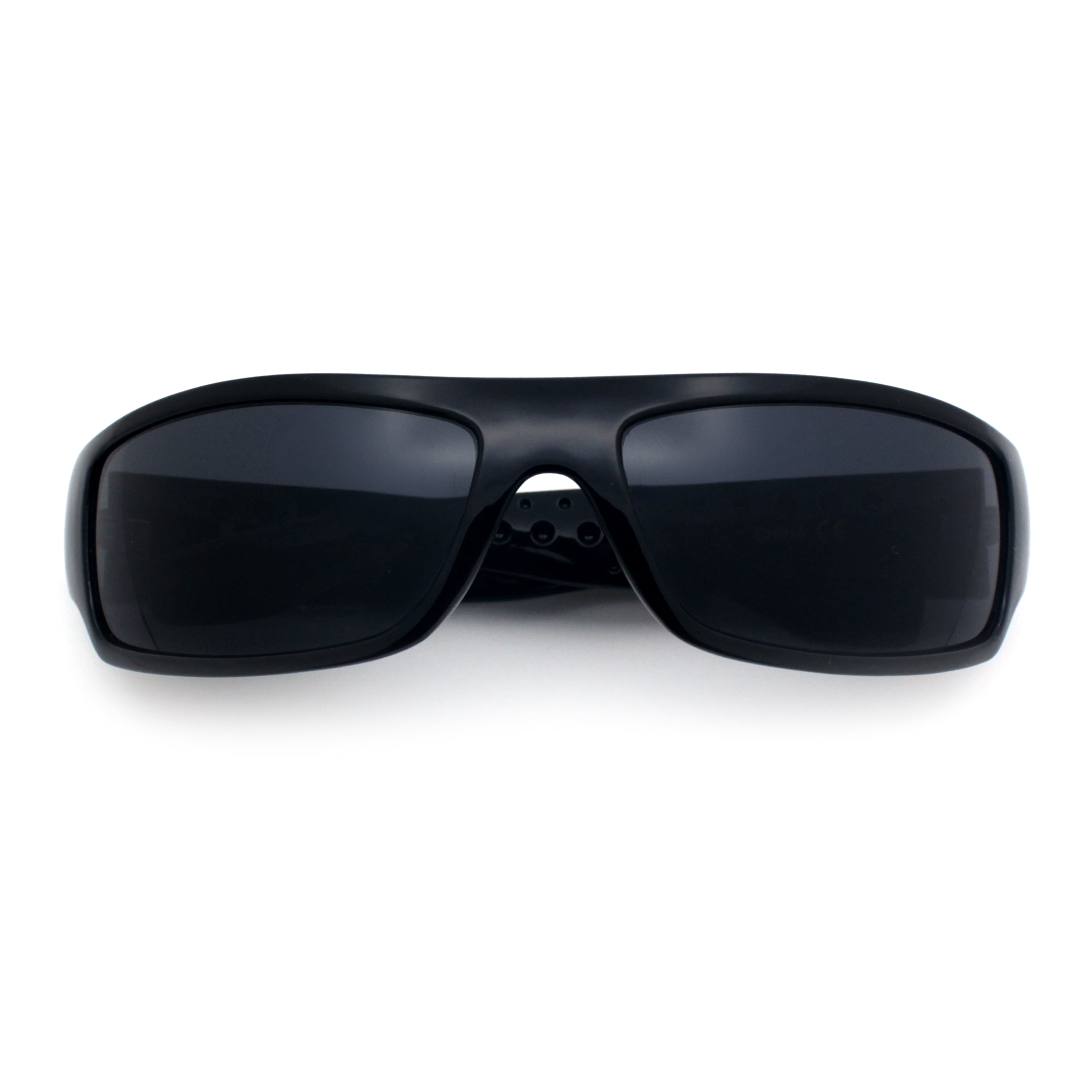 Locs Men's Narrow Rectangle Gangster Shades Sunglasses, Dark Black