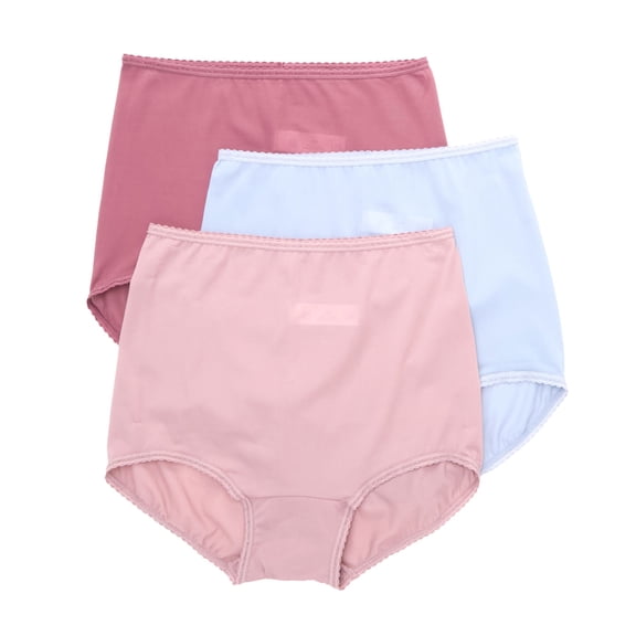 Women's Bali A633 Skimp Skamp Brief Panty - 3 Pack (Purple /Silver/Red 6)