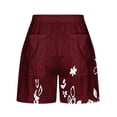 thumbnail image 4 of Taylonsss Clearance Women Summer Illustration Lace Up Elastic Pocket Casual Shorts, 4 of 5