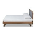 thumbnail image 3 of Baxton Studio Natalia Mid-Century Modern Dark Grey Fabric Upholstered and Ash Walnut Finished Wood Queen Size Platform, 3 of 7