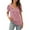 Pink, variant on T Shirt For Women Top Solid Short Sleeve Front Twist Tee