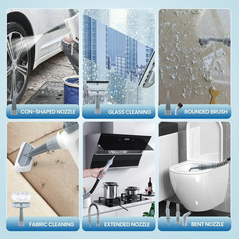 BIMZUC Handheld Steam Cleaner, 1000W Multi-Surface Steamer with 9