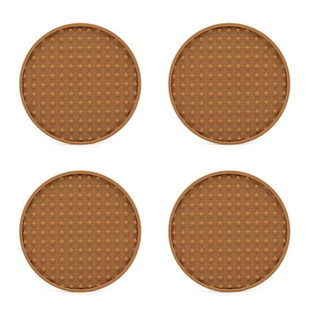

Dido Pack of 4 Coasters Heat-resistant Cushion Silicone Drink Pads Mug Cup Mats Washable Placemat Drain Bottle Beverage Holders for Home Office