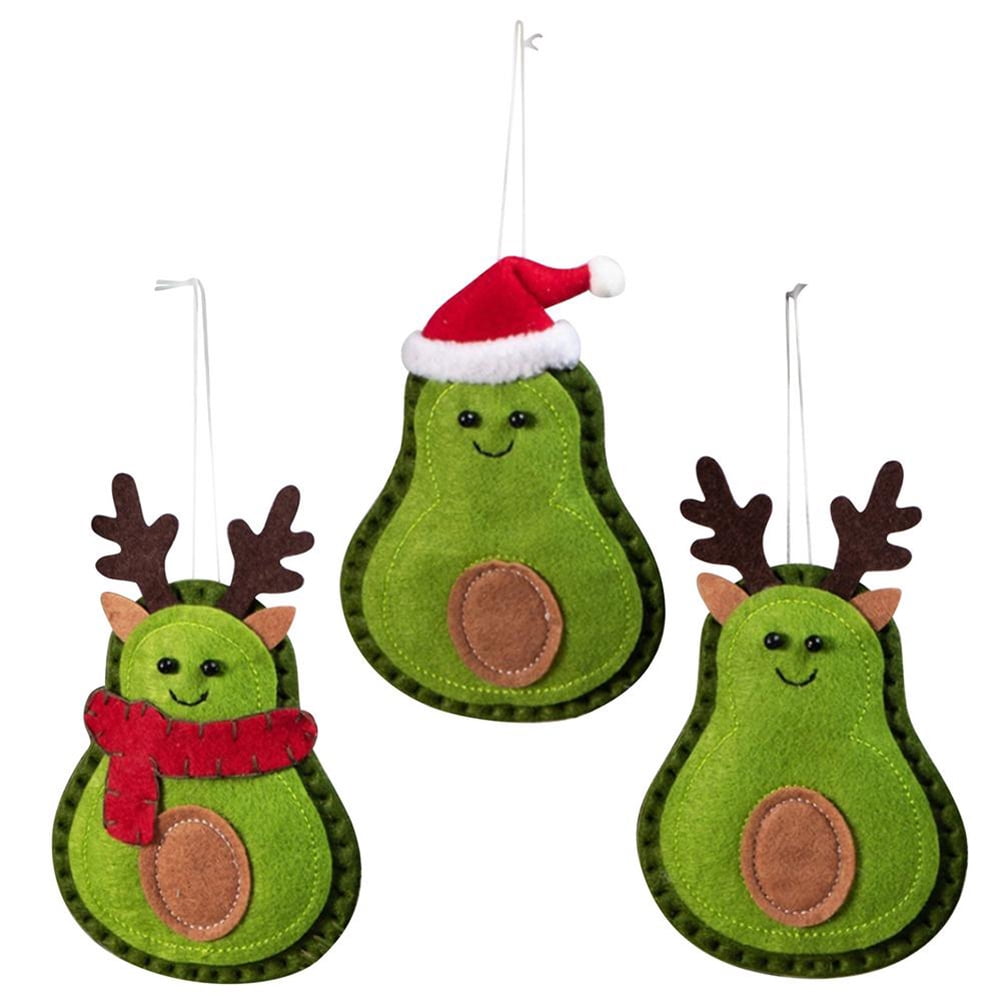 3Pcs Christmas Avocado Green Doll Pendant Christmas Tree Hanging